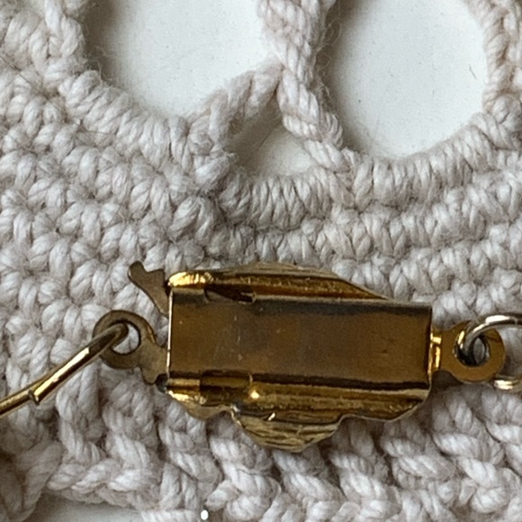 Estate Vintage Glass Seed Bead 6 Strand Flower Box Clasp Woman’s Necklace Golden - Picture 6 of 10